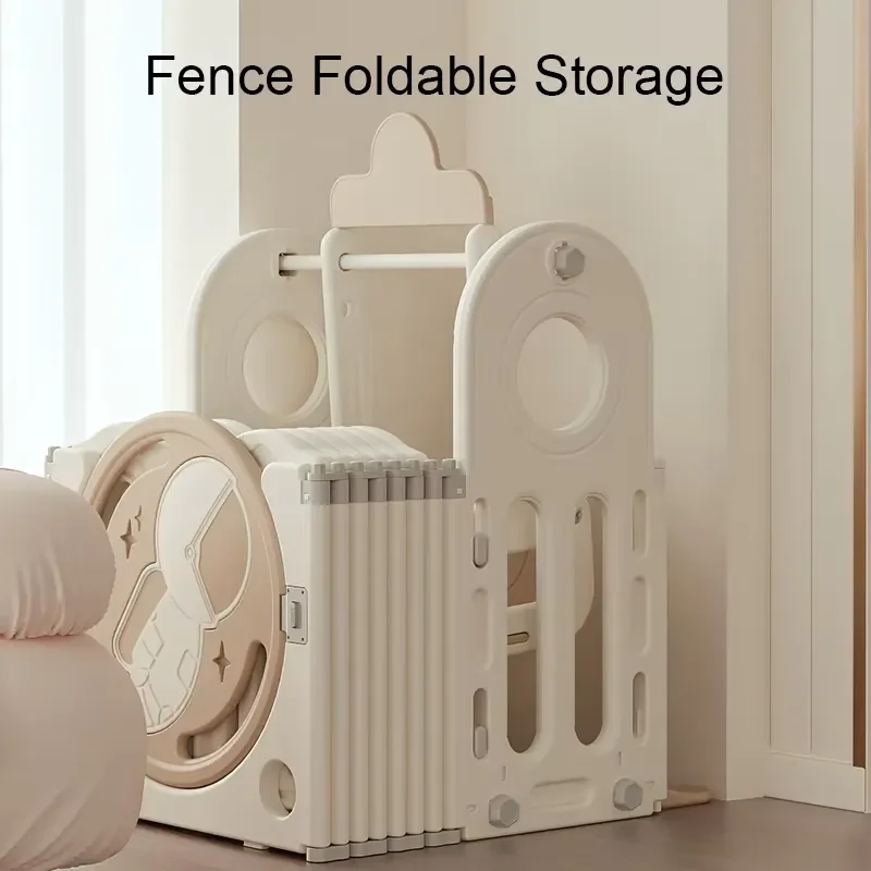 Foldable Plastic Baby Play Pen Large Portable Safety Fence for Kids Cartoon Playground Slide High Quality Courtyard Area