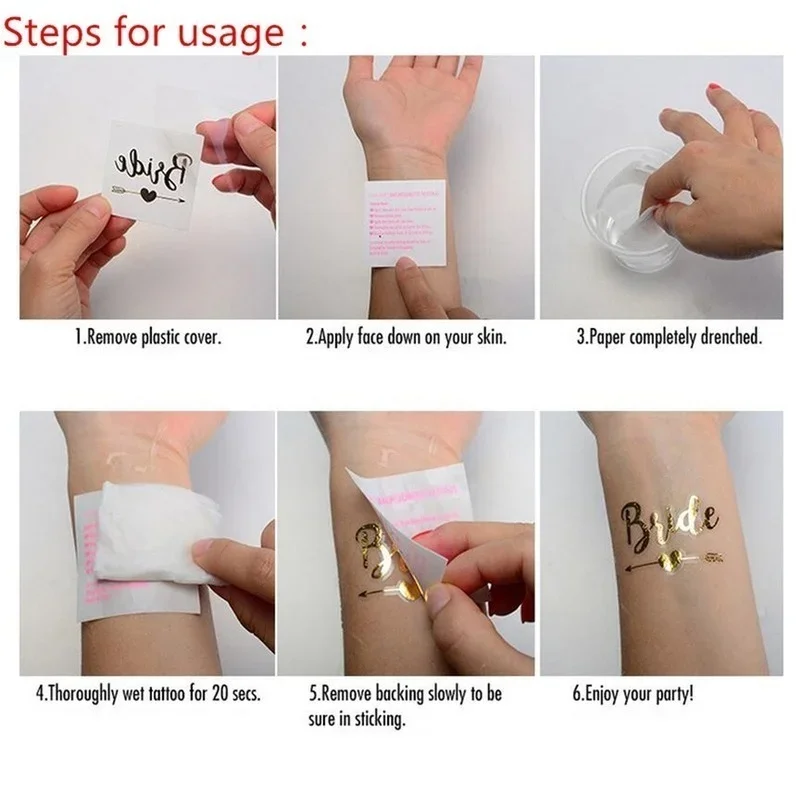 12 قطعة من ملصق وشم العروس الذهبي لفريق العروس لتكون حفلة توديع العزوبية وحفلات الدجاجة وحفلات الزفاف وحفلات الزفاف