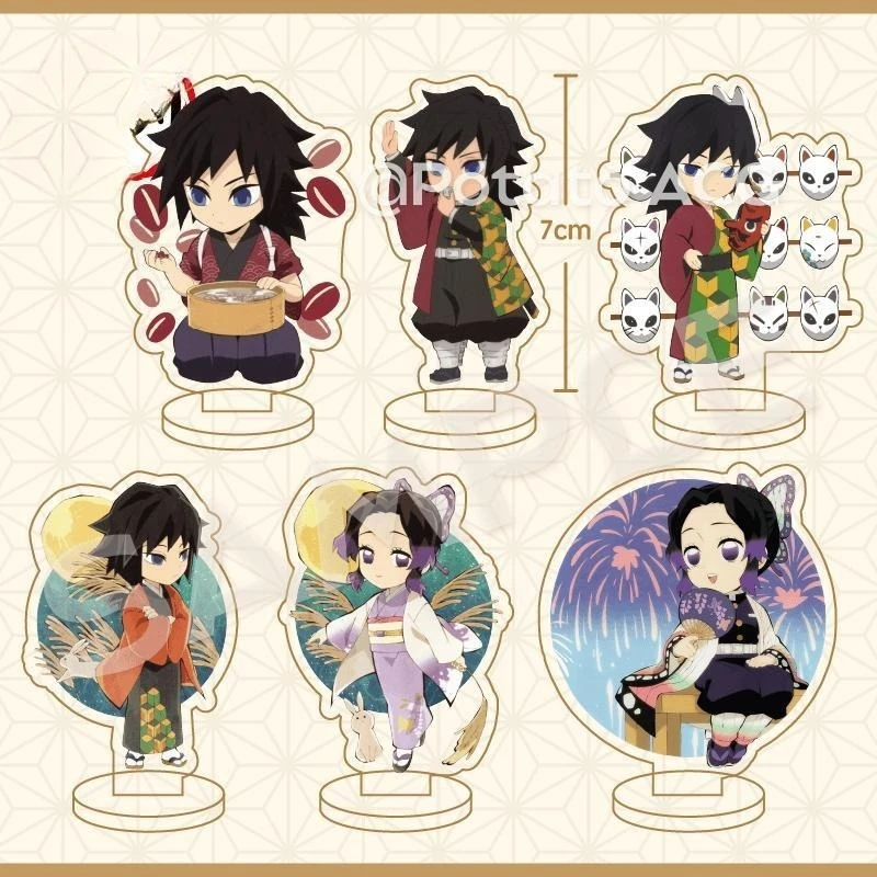 Nieuwe Demon Slayer Acryl Stand Figuur Tomioka Giyuu Kochou Shinobu Anime Perifere Cartoon Desktop Ornament Delicate Decoratie