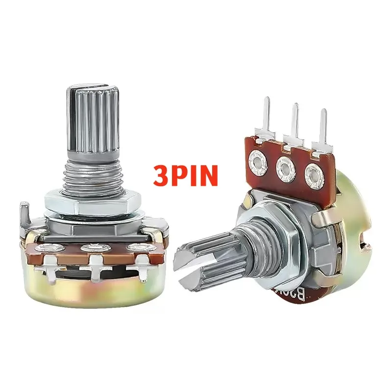 10PCS WH148 Single Linked Potentiometer B1K 2K 5K 10K 20K 50K 100K 250K 500K 1M Handle Length 15mm Adjustable Resistance