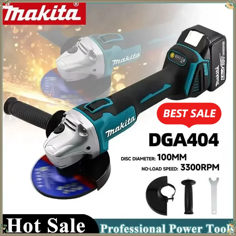 

Бесщеточная аккумуляторная угловая шлифмашина Makita DGA404 100 мм, 18 В, для металла и дерева, шлифовально-полировальный инструмент для резки