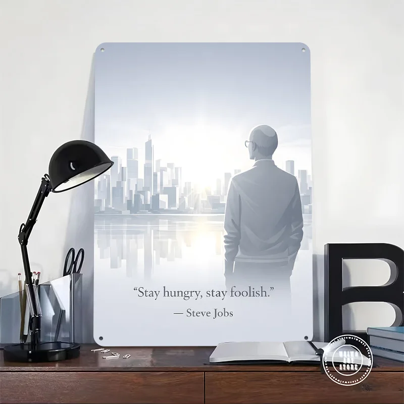 Steve Jobs Inspirational Quote 3D Texture Printed Poster Custom Vintage Metal Tin Plate Sign for Wall Art Garage Accessories