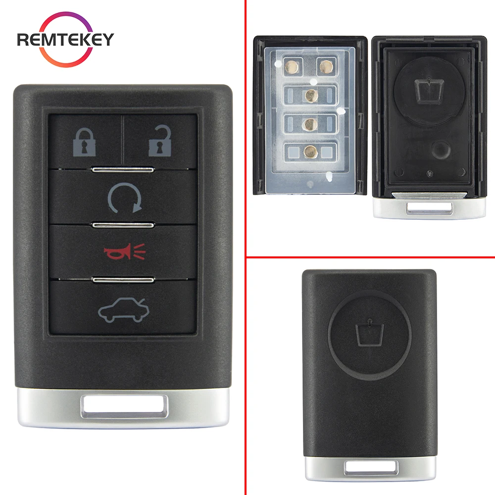 REMTEKEY Smart Remote Car Key Shell FCC OUC6000066 Case 4/5/6 Buttons for Cadillac CTS DTS STS Escalade Corvette Buick GMC