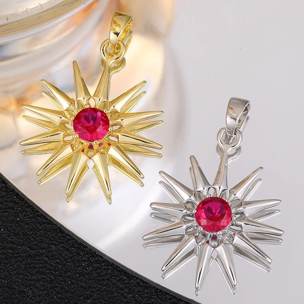 Juya 18K Real Gold Plated Star Of David Palm Tree Bird Flower Love Heart Evil Eye Charms For DIY Fashion Pendant Jewelry Making image 2