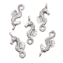 15pcs Charms Hippocampus Seahorse 23x11mm Antique Silver Color Plated Pendants Making DIY Handmade Tibetan Finding Jewelry
