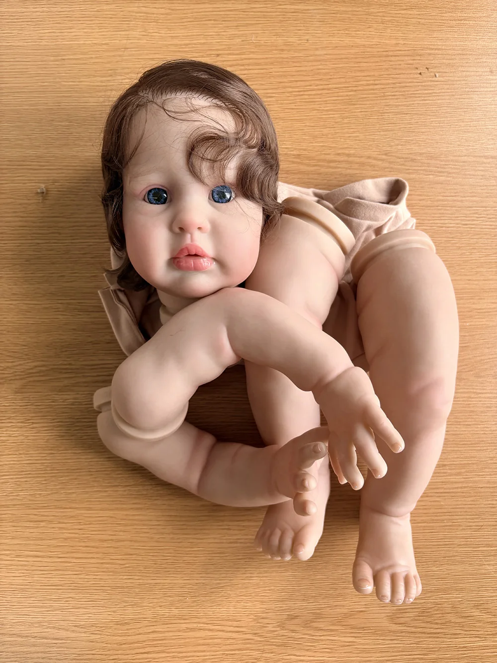 NPK 60CM Unassembly DIY Doll Parts Reborn Ellie with Hand Painted 3D Skin Implantation Hair Lifelike Doll Kits