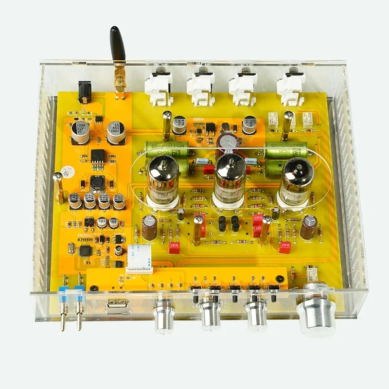 Nvarcher بلوتوث 5.0 HiFi Preamp الإلكترونية أنبوب لهجة المضخم ES9023 DAC USB TF AUX بطاقة المدخلات DC12V