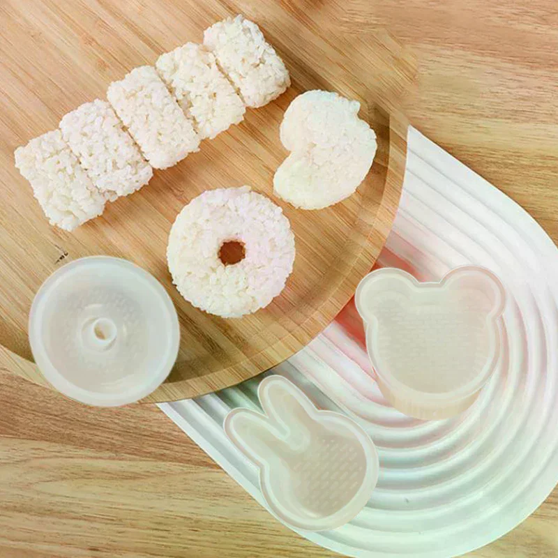 Cartoon Vorm Rijst Bal Set Sushi Roll Sushi Mold Rijst Bal Rijst Bal Bento Druk Schimmel Japanse DIY Gereedschap Keuken Accessoires