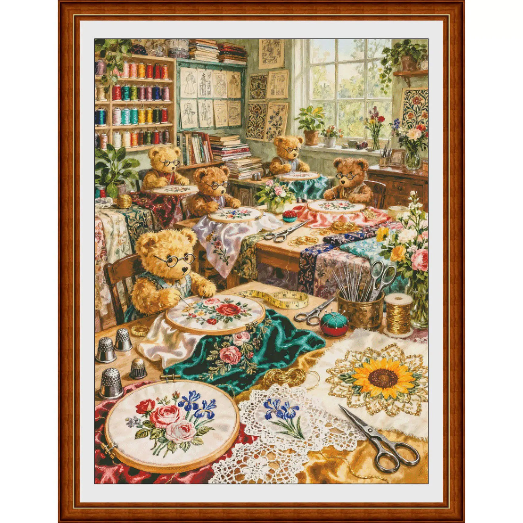 

ZZ7834 Bear's Embroidery House 14CT 16CT 18CT Printed On Canvas Cross Stitch DIY Set Needlework Embroidery 161Colors