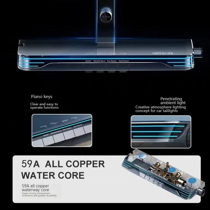 ห้องน้ําชุดฝักบัวมัลติฟังก์ชั่นอัจฉริยะดิจิตอลจอแสดงผลคีย์เปียโนเอวสเปรย์ Booster โรงแรมชุด