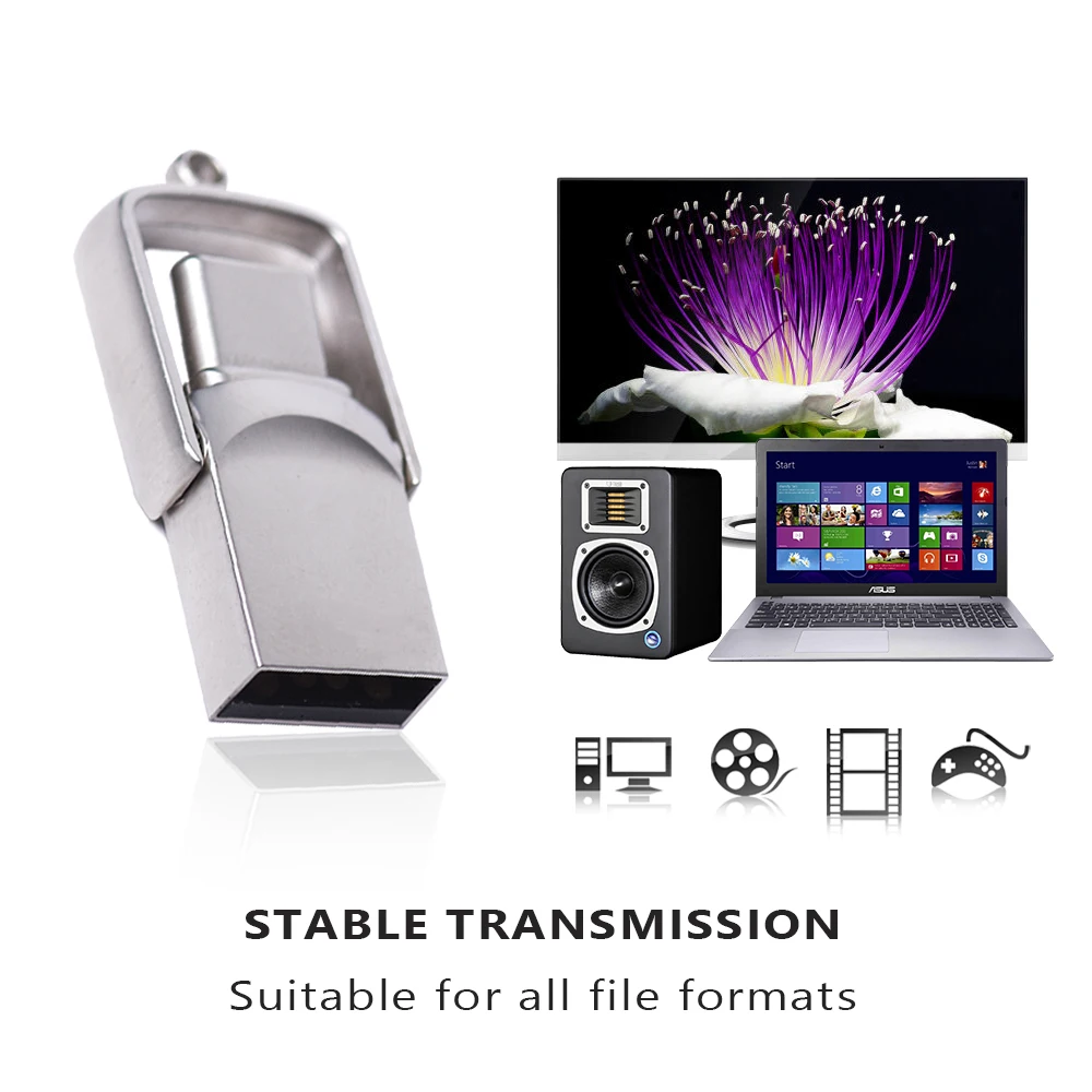JASTER 2-in-1 USB-Stick 32GB 64GB 128GB für TYPE-C PC Hochgeschwindigkeits-USB-Stick 128GB USB 2.0 TYPE-C 32GB 64GB Pen Drive – Detail 5