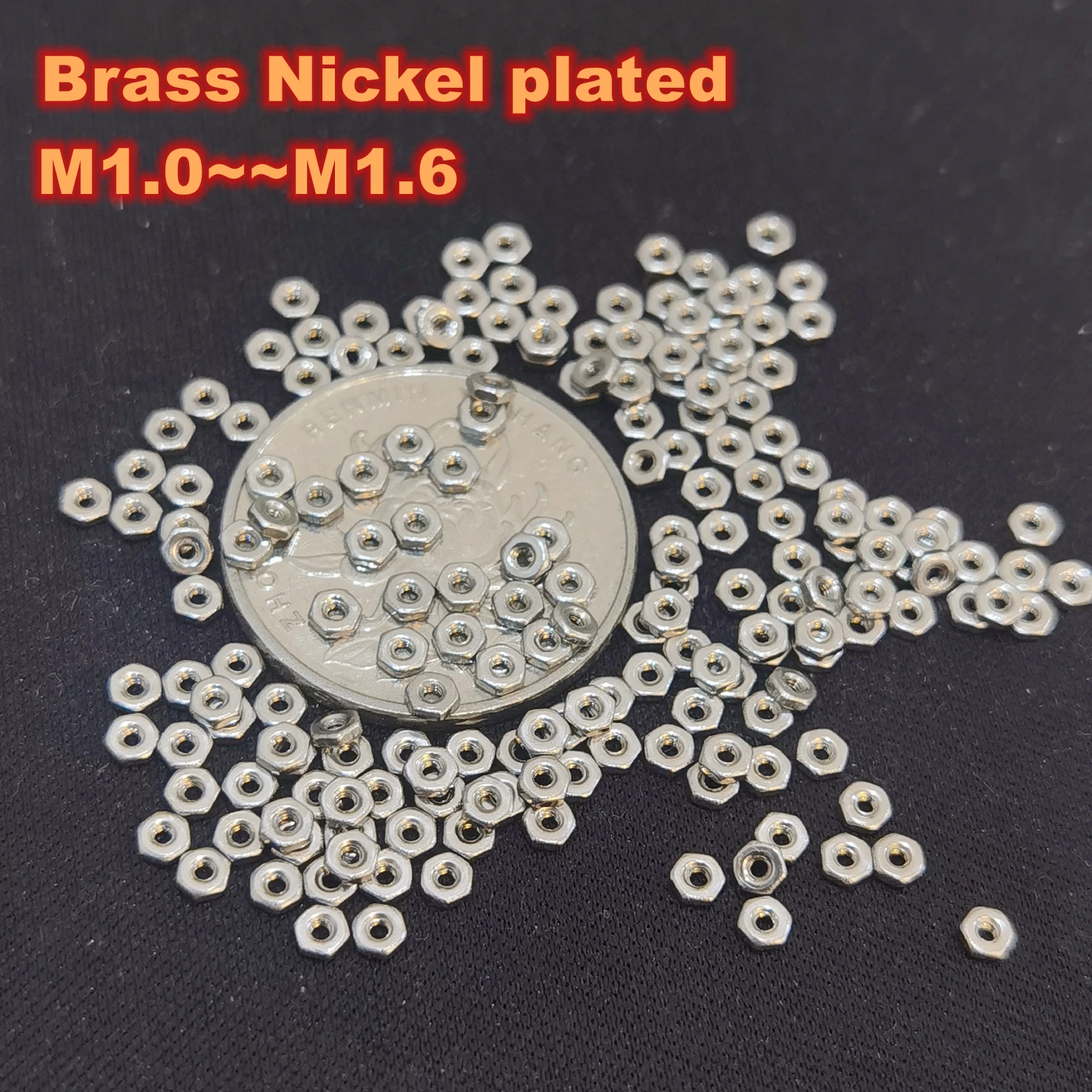 Brass Nickel Plated Small Hex Nut M1.0~M1.6 Miniature Mini Nut Micro Nut
