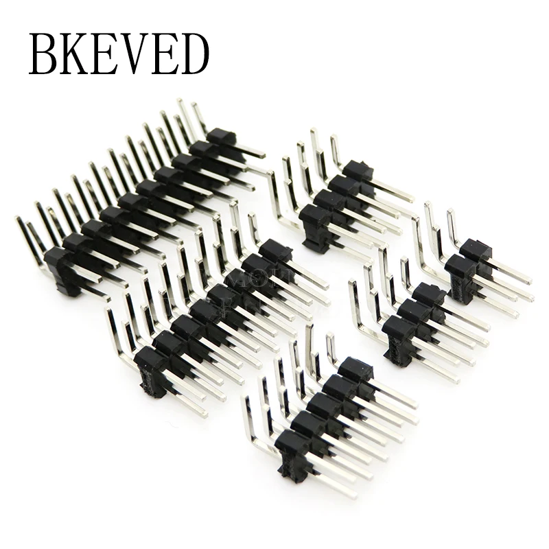 R/A 2.54mm Double Row Right angle Male Breakaway PCB Board Pin Header Connector Pinheader 2 * 3/4/10/12/15/40Pin For Arduino