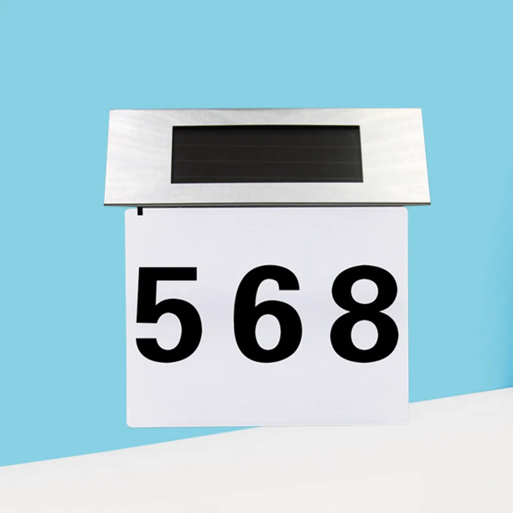 

Solar Lighted Address Sign Stainless Steel Led Illuminated Numbers Outdoor Weatherproof Wall Number