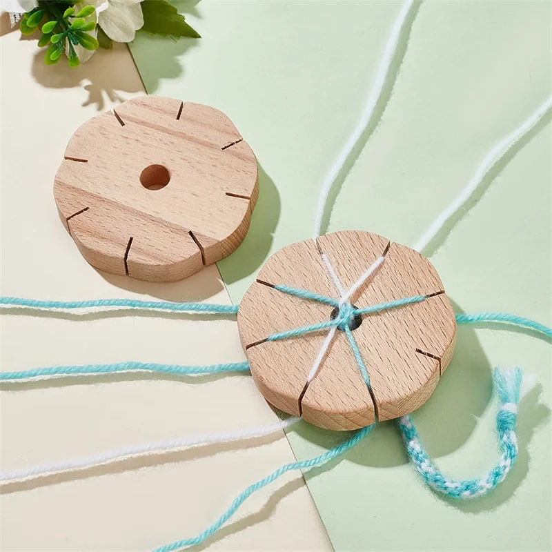 Wooden Rope Braid Round Bracelet Knitting Kumihimo Disc Disk Tray Braided Rope Knot DIY Weaving Jewelry Desgin Board Hand Tool