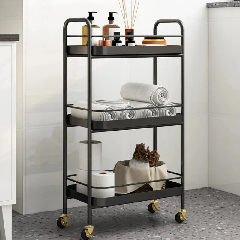 Carro de Spa nórdico multicapa con ruedas, estante de almacenamiento móvil para toallas, organizador que ahorra espacio para duchas, toallero Flexible