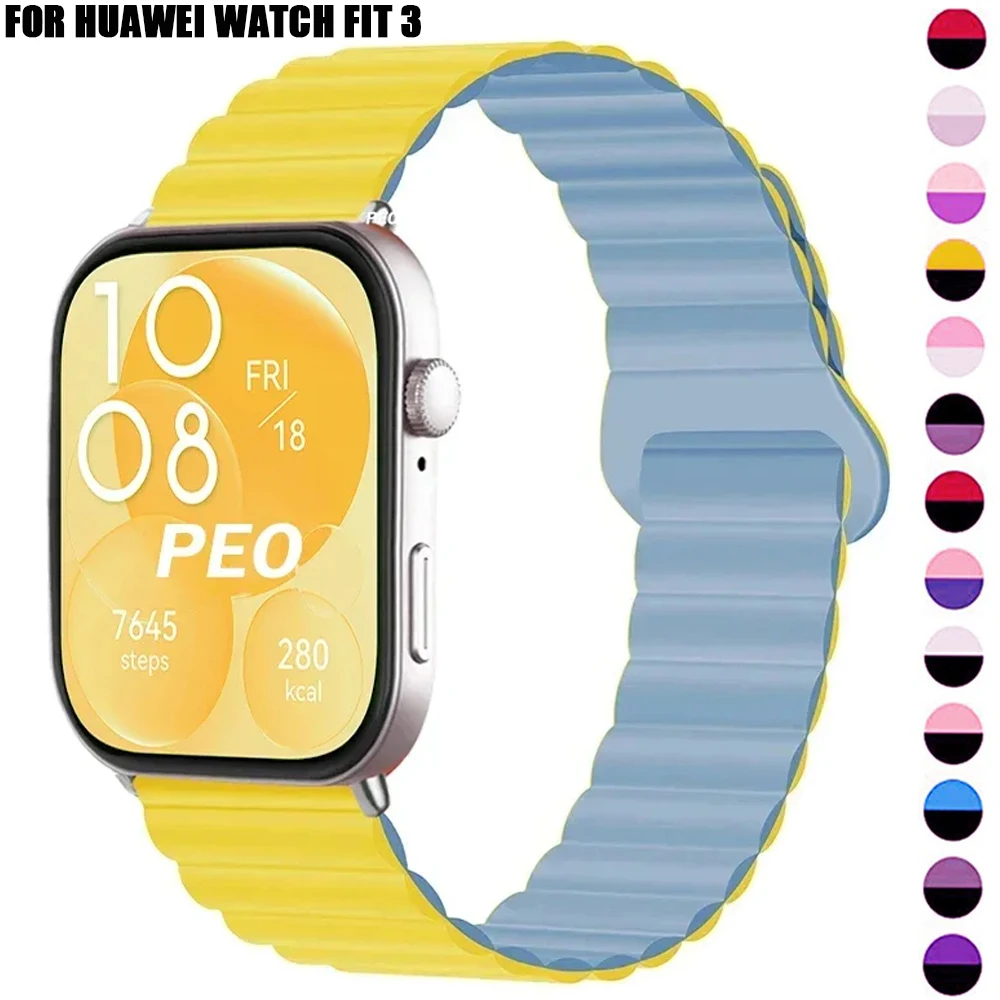 Pętla magnetyczna do zegarka Huawei Fit 3 pasek silikonowa bransoletka opaska na nadgarstek Redplacement correa Watchband do akcesoriów Huawei Fit3
