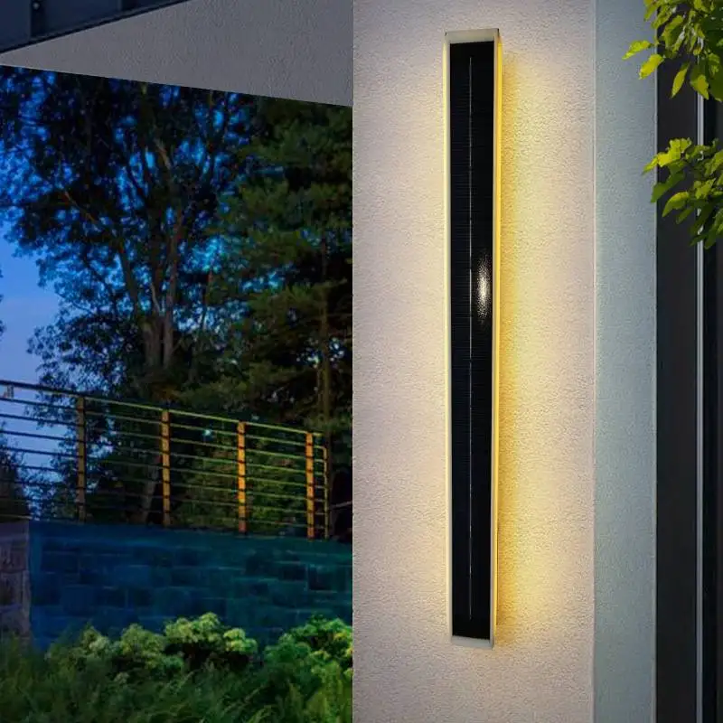 Solar Long Wall Lamp Minimalist Waterproof Line Lamp Scenic Garden Villa Garden Lamp Double Side Light