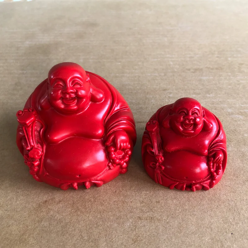 Authentic Red Vermilion Sand Ruyi Mini Sitting Car mounted Medicine Buddha Desktop Ami