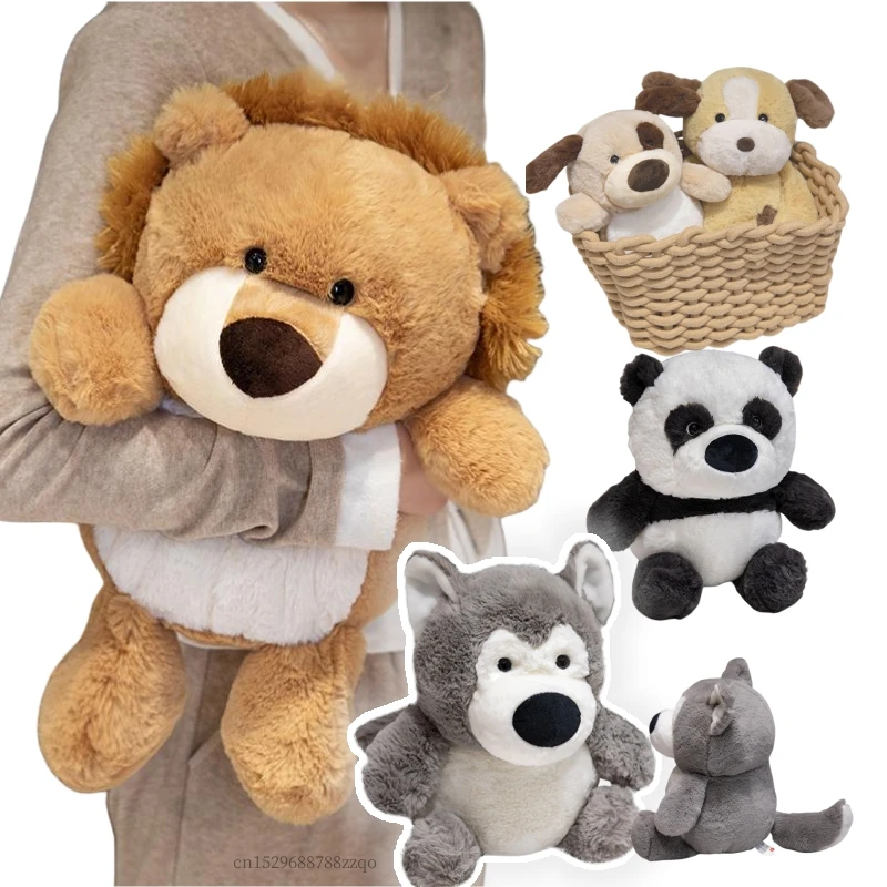 50cm Simulated Stuffed Plush Animal Dog Lion Panda Husky Soft Dolls Pillow Cushion Cartoon Girls Baby Holiday Gifts Home Decor