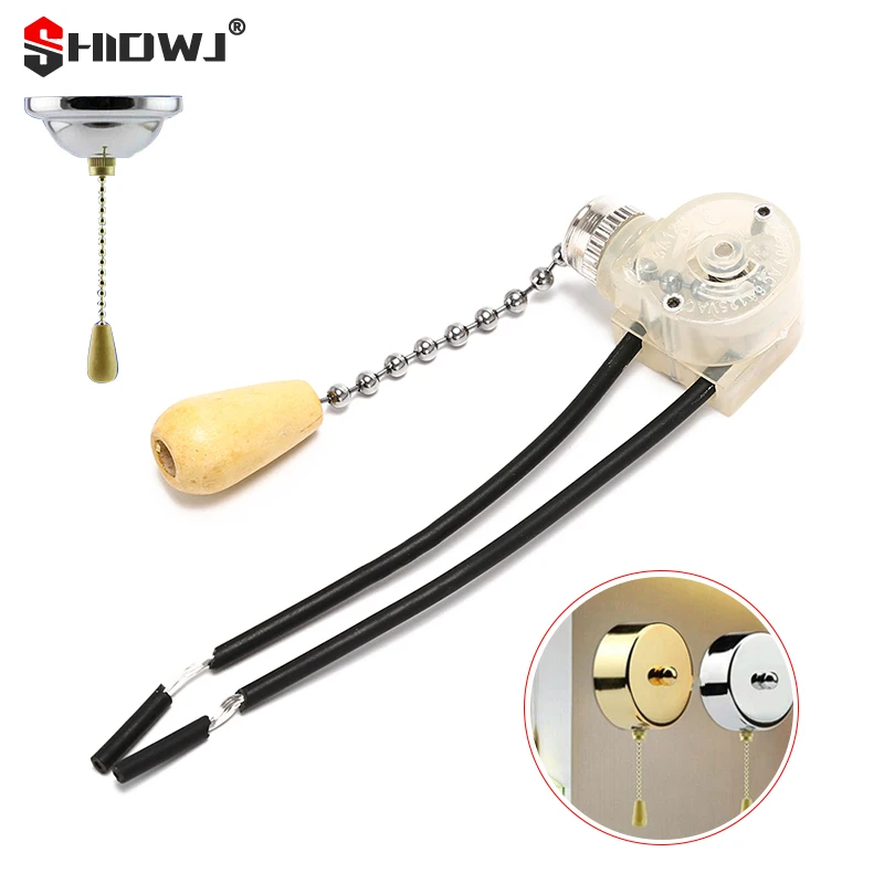 Fai da te universale casa ventilatore da soffitto lampada Pull Switch lampada da parete sostituzione Pull Chain Cord Switch accessori per l'illuminazione