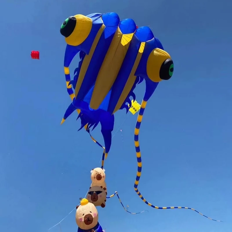 Grand cerf-volant trilobites volant pour adultes, cerf-volant professionnel gonflable, toupie avec corde, jeu de plein air ultra grand