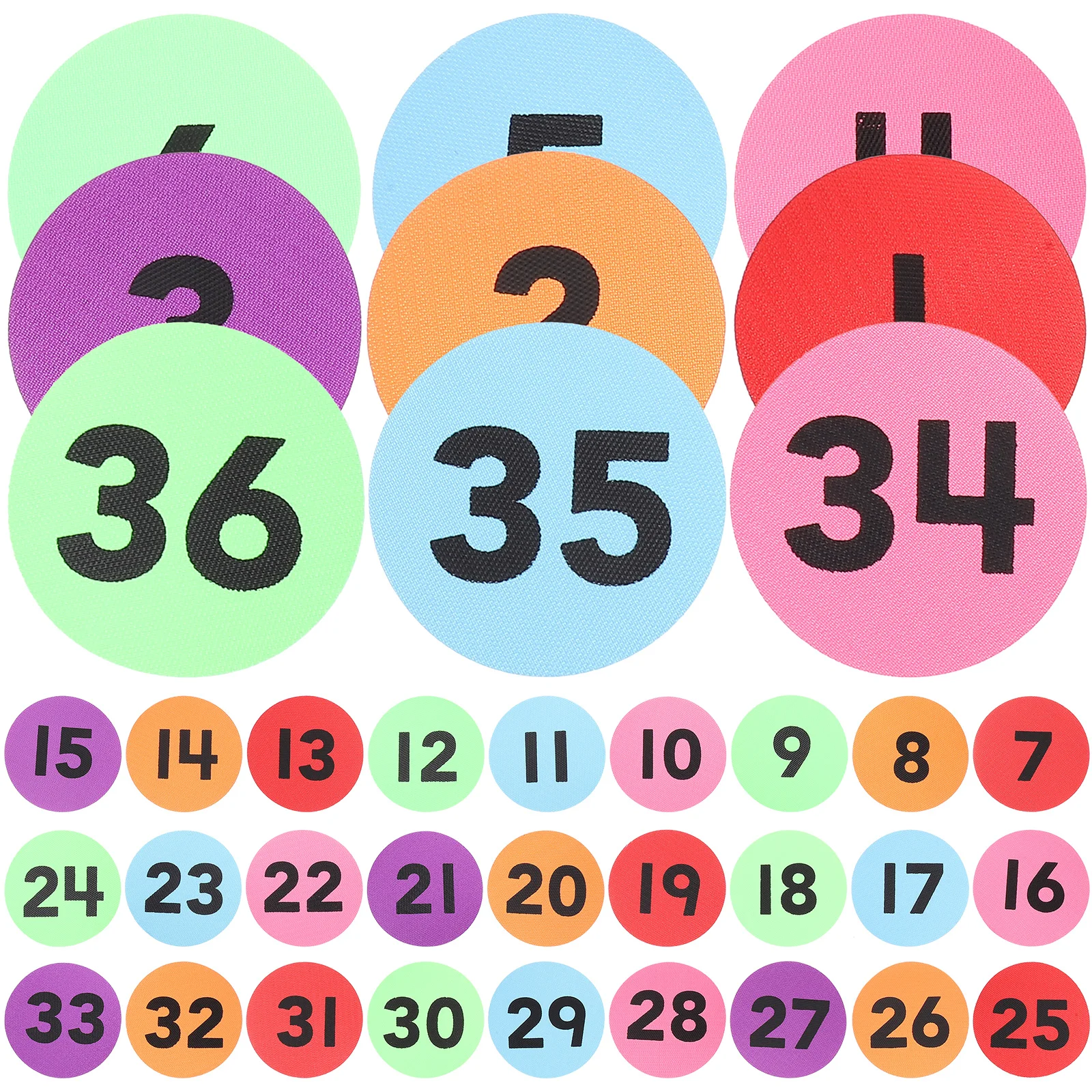 

36 Pcs Number Carpet Dots Bright Colors Safe Material Indoor Outdoor Learning Tools Classroom Supplies Toddler Activities