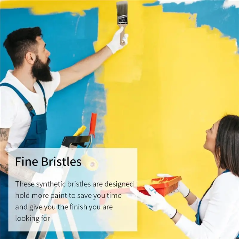 LLCS-Ideal For Professional And Home Use-Wooden Handle Chip Paint Brush Set For Walls, Fences, Masonry-For Thick Paint