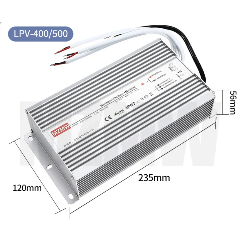 Waterproof Switching Power Supply 400W 500W 600W AC-DC 12V 24V 36V 48V IP67 Constant voltage Driver Lighting Transformer SMPS