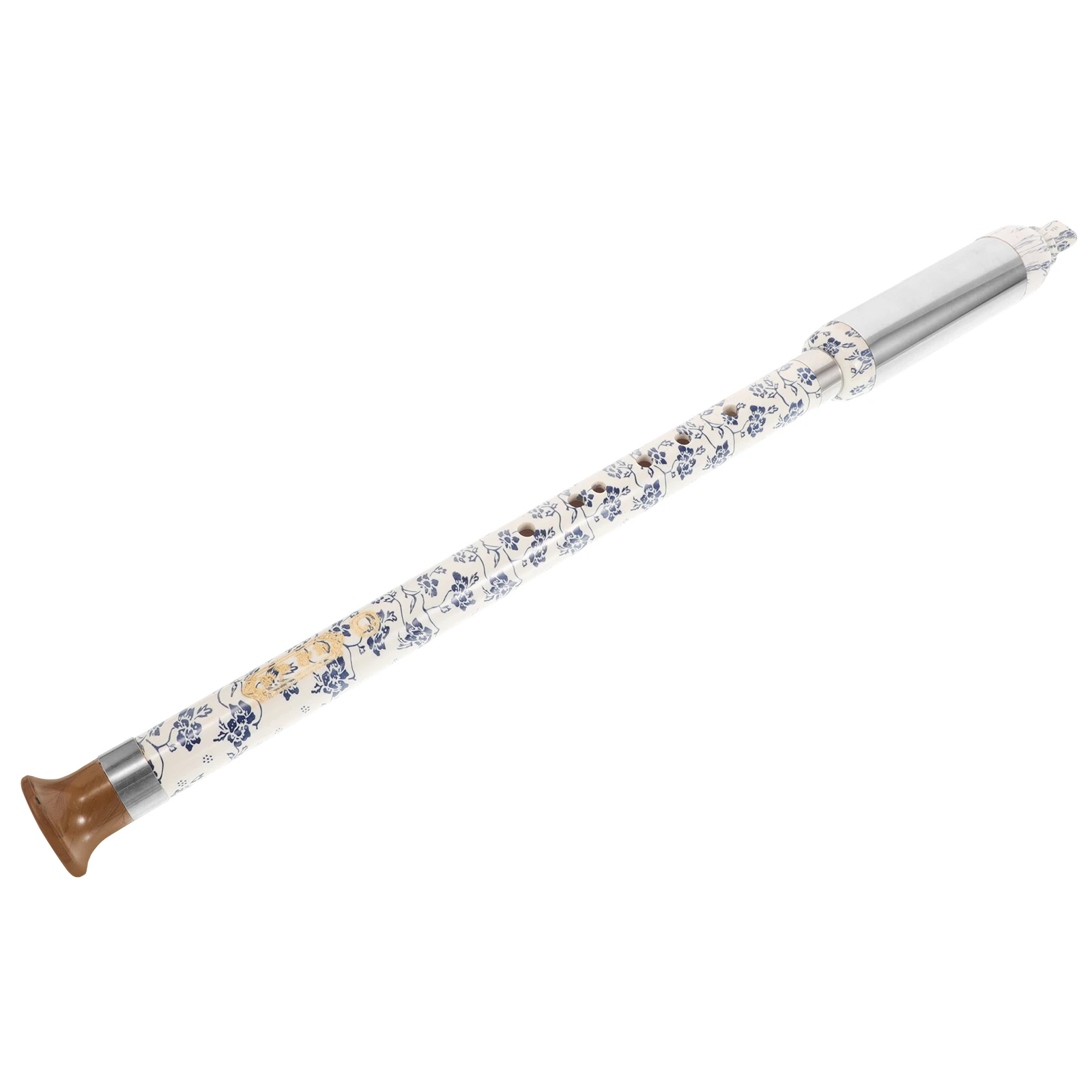 

Chinese Traditional Vertical Bawu Instrument G Tuning Blue White Porcelain Detached Design Ethnic Flute Ethnic Vertical Flute