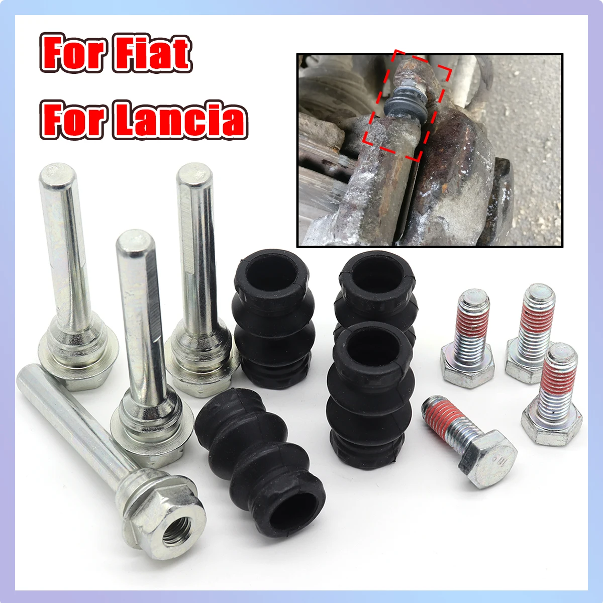 

Brake Caliper Cylinder Slider Guide Pin Housing Bushing Boot Seal Kit For Fiat CROMA FREEMONT SEDICI Lancia‌ VOYAGER YPSILON