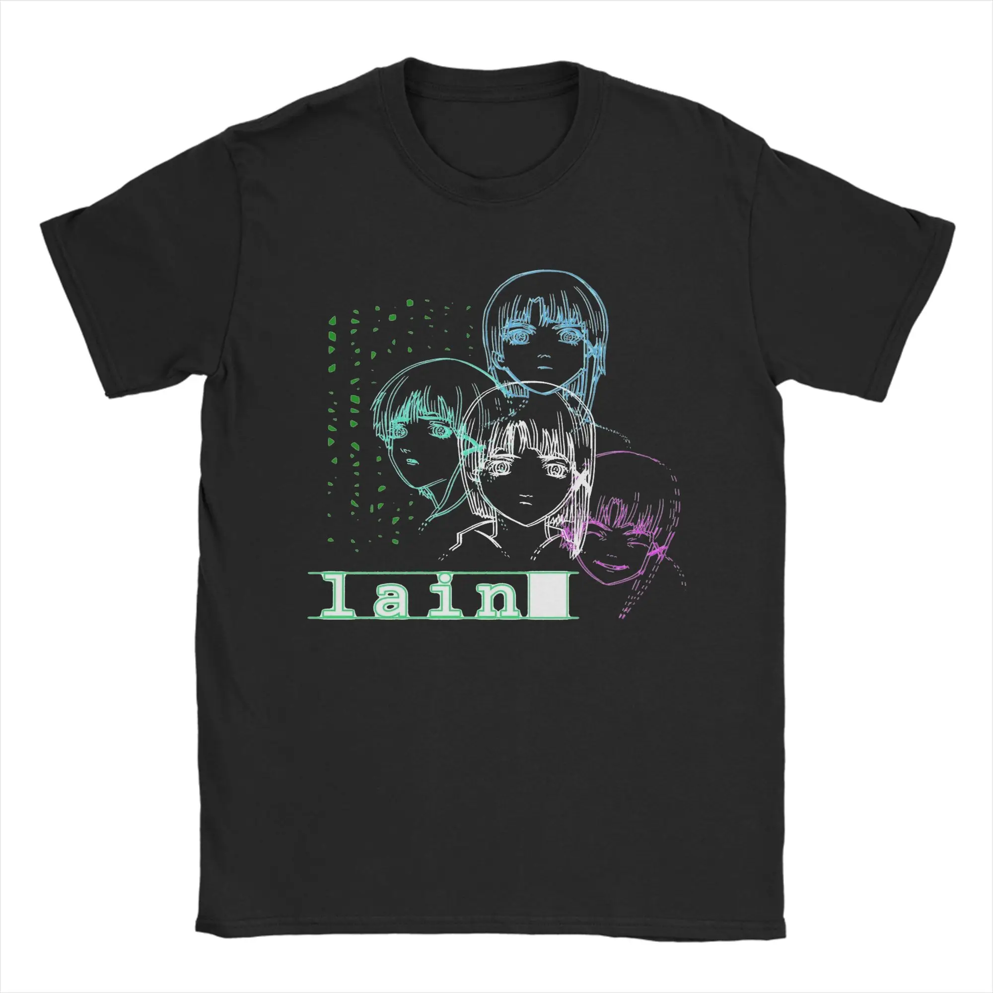 Men Women T-Shirts Serial Experiments Lain Novelty Cotton Tees Short Sleeve 80s 90s Sci Fi Anime T Shirt Crewneck Tops Gift