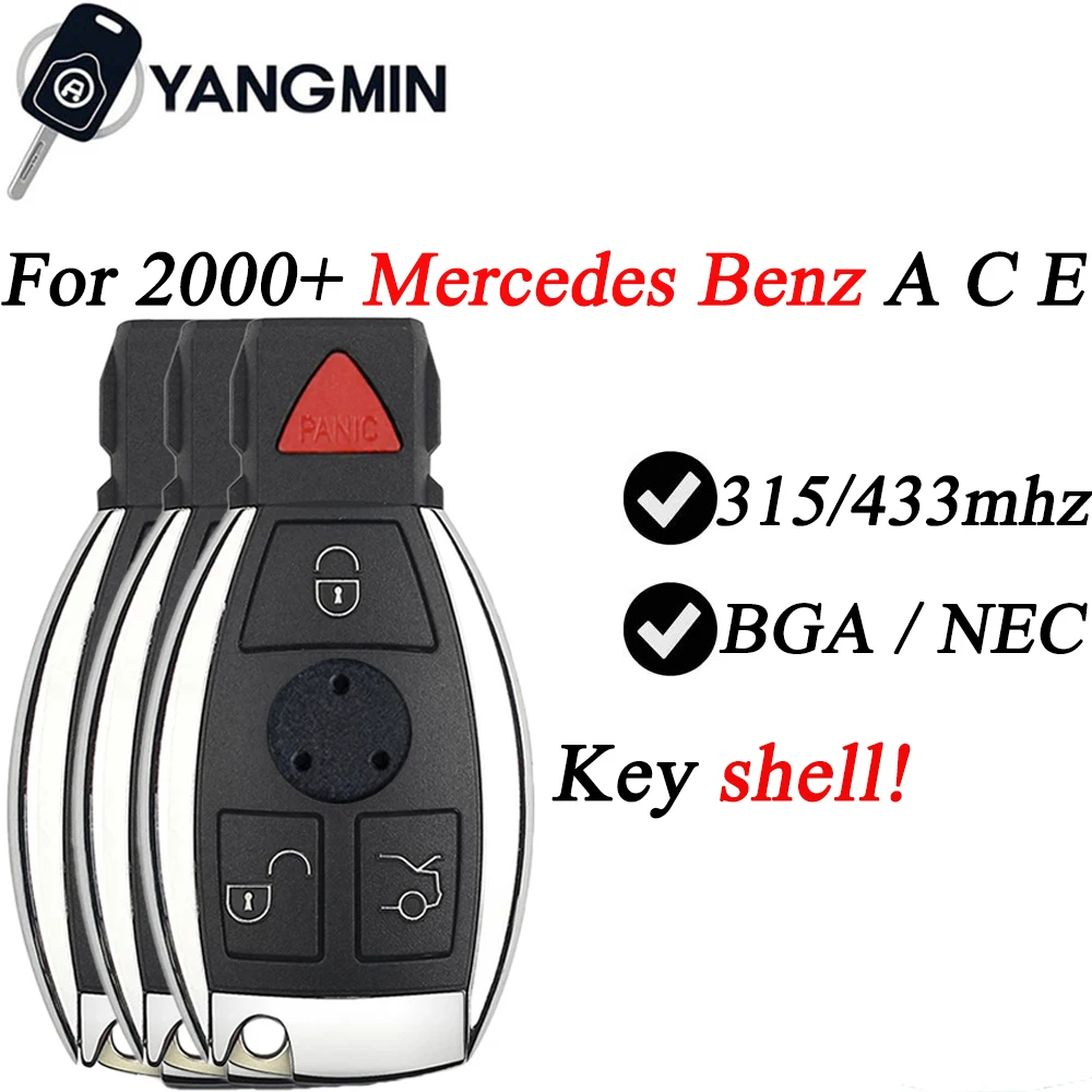 YANGMIN 2/3/4 pulsanti Custodia originale per chiave a distanza per auto per Mercedes Benz ABCE Anno 2000+ NEC e BGA