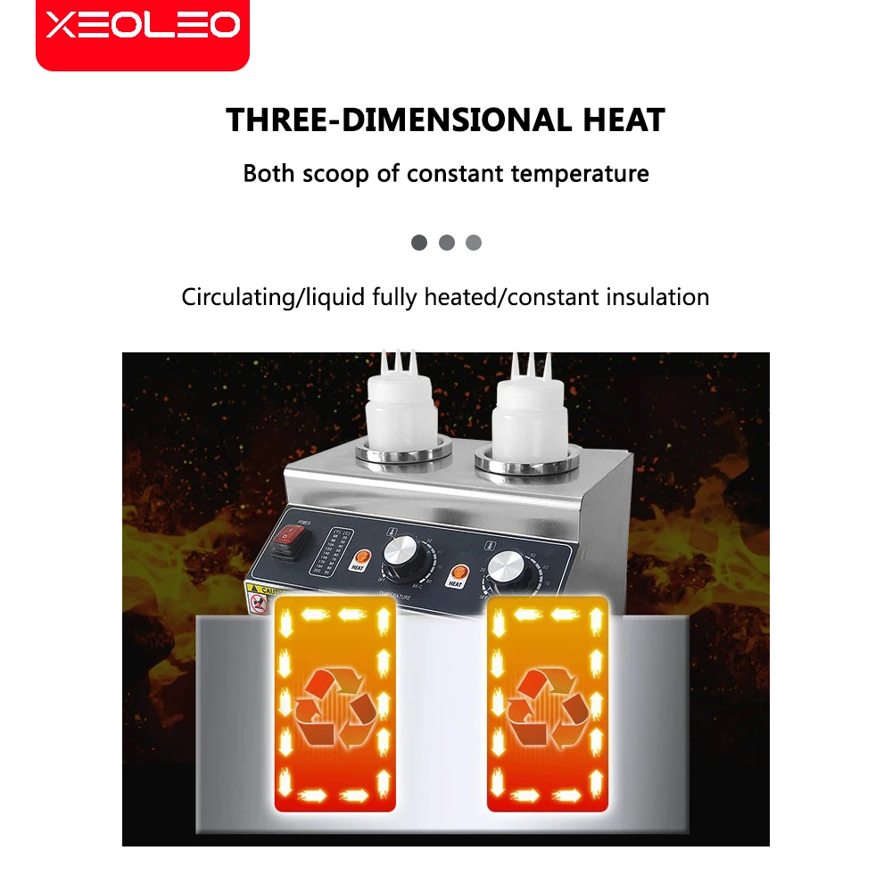 XEOLEO-calentador eléctrico de doble cilindro para mermelada, máquina calentadora de Chocolate y salsa, termo de acero inoxidable para mermelada,