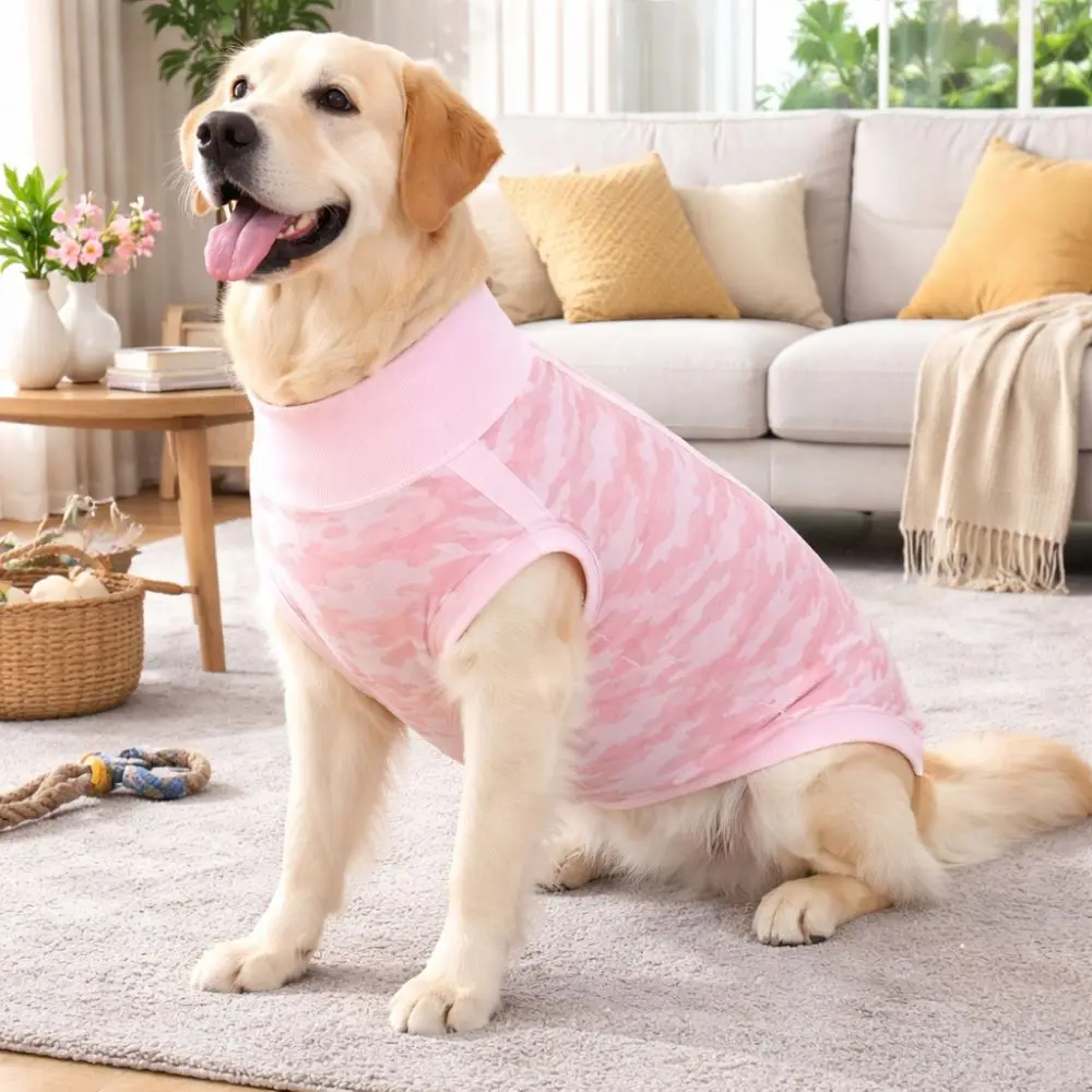 Elastic Dog Recovery Suit Soft Breathable Dog Sterilization Suit Four-Legged Washable Pet Anxiety Vest Spay Neuter