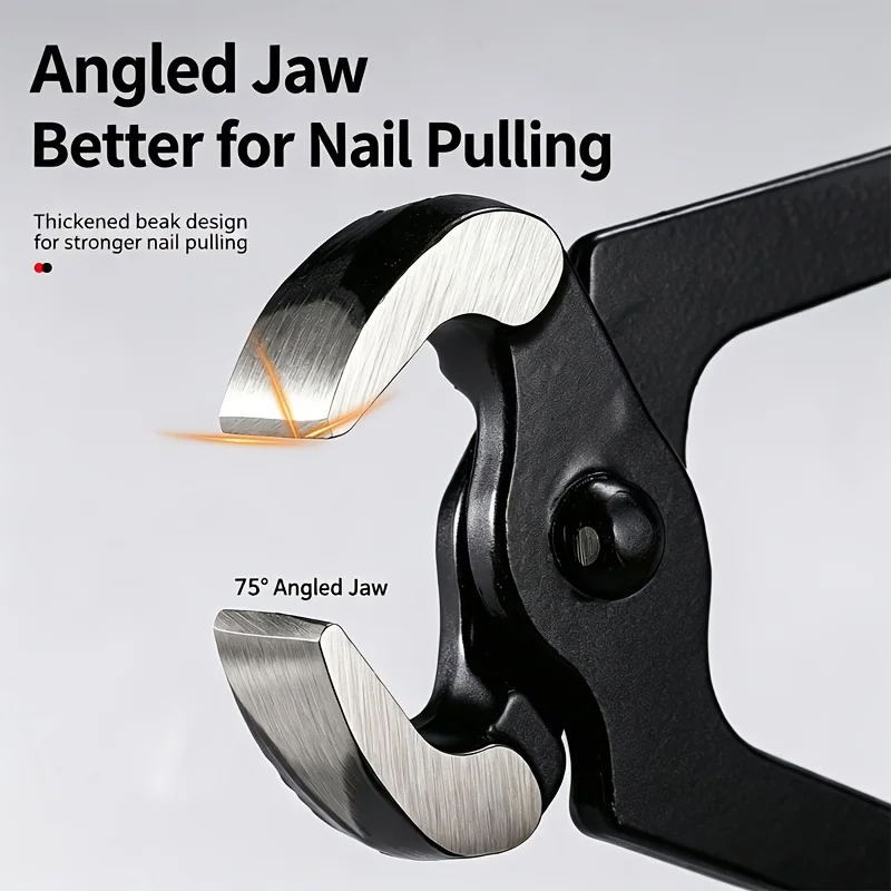 Heavy-Duty Multi-Functional Nail Puller & End Cutting Pliers with Non-Slip Red-Black Handle, Suitable for Shoe Repair, Work