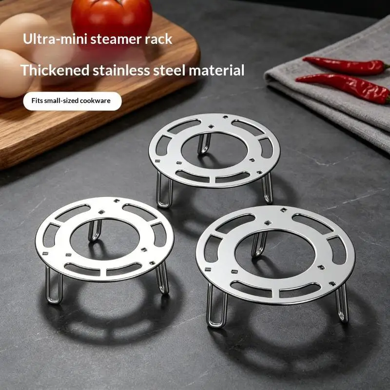 Stainless Steel Mini Steaming Rack Food Grade Multifunctional Egg Steamer Stand for Home Kitchen Steaming Vegetable Seafood