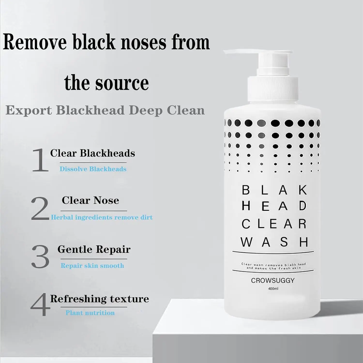 2 قطعة 400 مللي إزالة الرؤوس السوداء الأنف السائل تقشير الحل تنظيف الوجه السائل T-منطقة التنظيف العميق العناية بالبشرة المسام الحد الأدنى #2