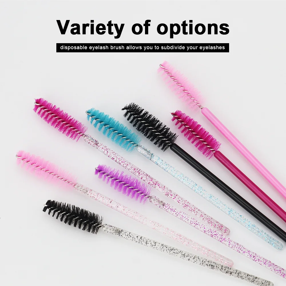 Brosses à cils jetables, 50 pièces, Extension, brosse à sourcils en cristal, baguette de Mascara, ensemble d'outils cosmétiques, maquillage de beauté