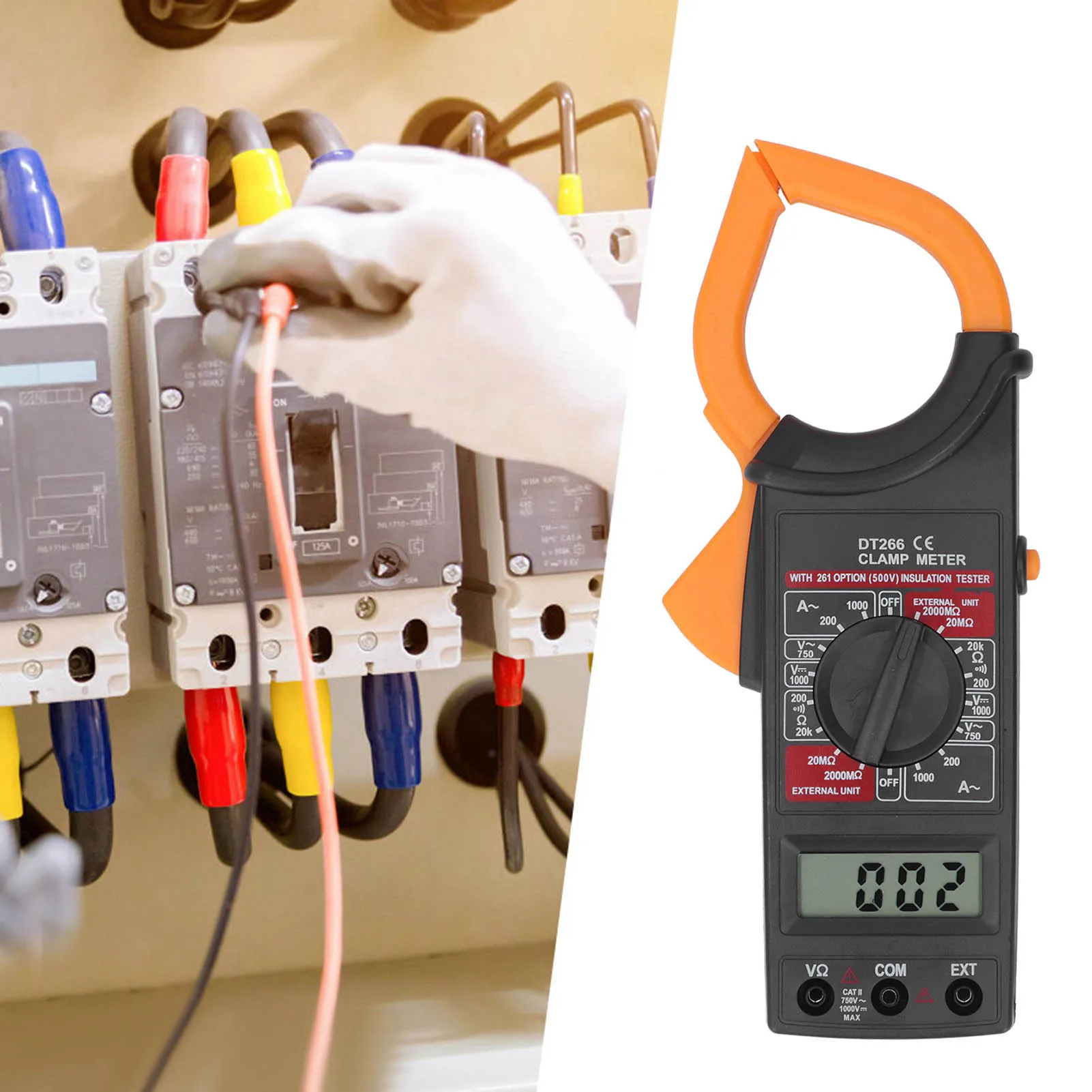 Digital Clamp Meter Handheld Electrical Voltage Tester Electrical Tool for Measure Current Voltage Clamp Meter Clamp Tester