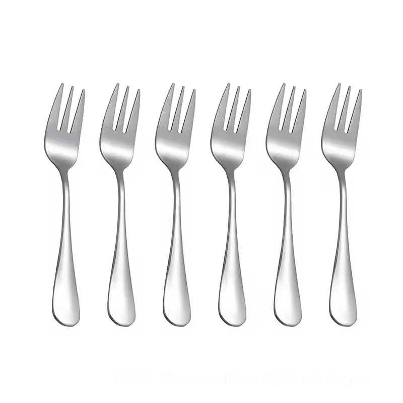 6pcs Stainless steel cutlery fruit forks dessert forks are small and delicate for entertaining guests