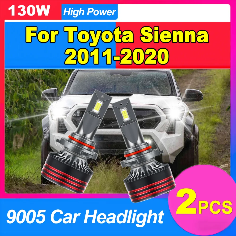 

2 шт. 150 Вт 9005 автомобильные светодиодные лампы для фар 30000 лм, 6000K белый свет, высокая мощность, чипы 3570 CSP для Toyota Sienna 2011-2020