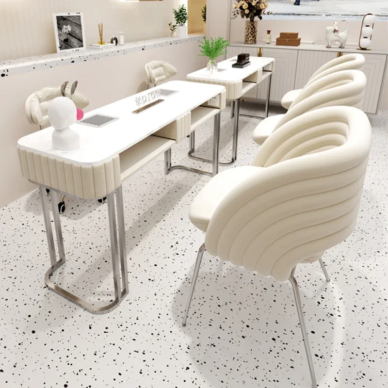 

Salon Nail Tables Manicure Professional Marble Table Aesthetic Furniture Rest Nails Chair Dust Collector Nageltisch Salon Beauty