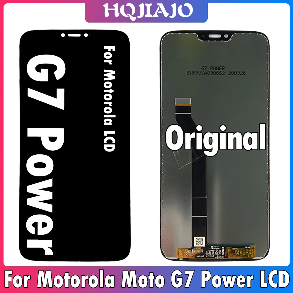 Original pour Motorola Moto G7 Power LCD Display Touch Screen Digitizer Assembly pour Moto G7 Power count1955 XT1955-4 LCD avec cadre