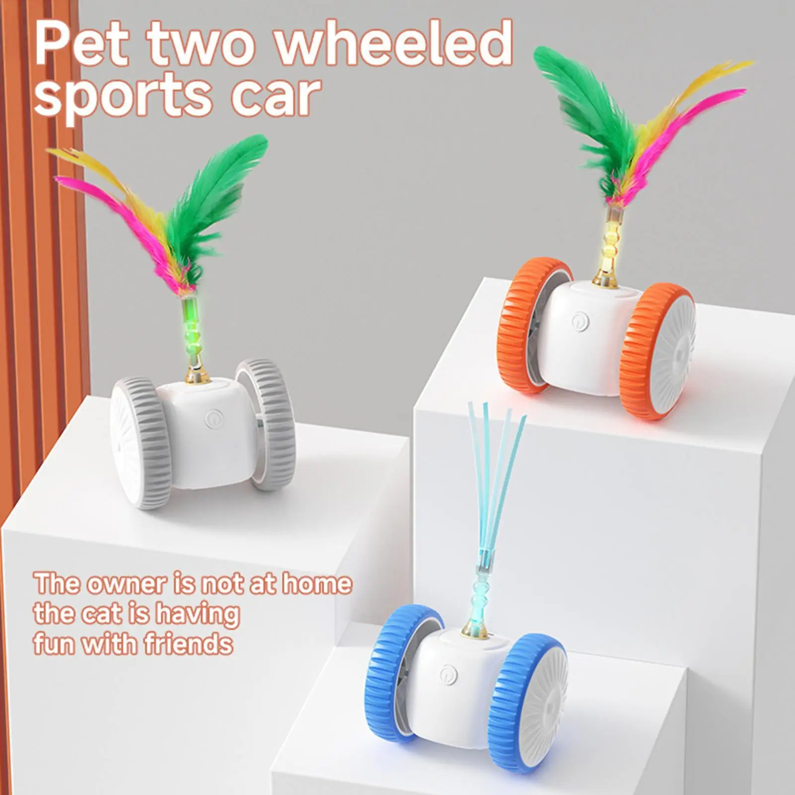 Electric Cat Toy Cat Motion-activated Intelligent Game With Feathers Moving Simulation Kitten Toy For Exercise Training Daily