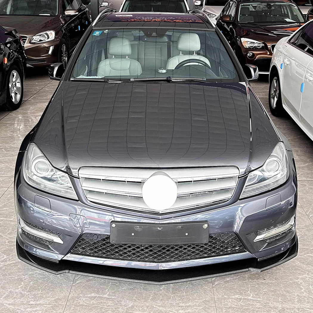

Maxton Style для Mercedes Benz C Class W204 S204 AMG Line 2011-2014 Линия подтяжки переднего бампера спойлер сплиттер ABS черный тюнинг