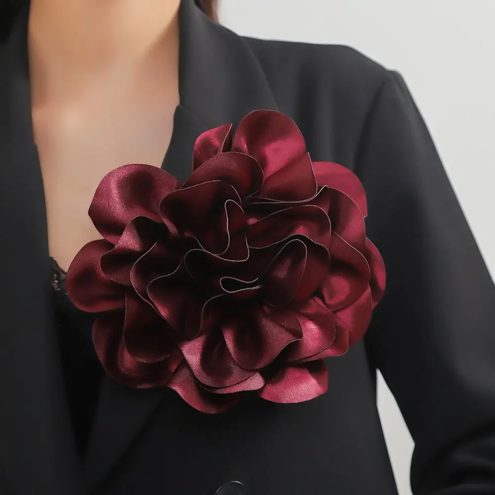 20CM Brooch Handmade Clothing Accessory French Satin Lapel Pin Large Flower Ornamental Pin