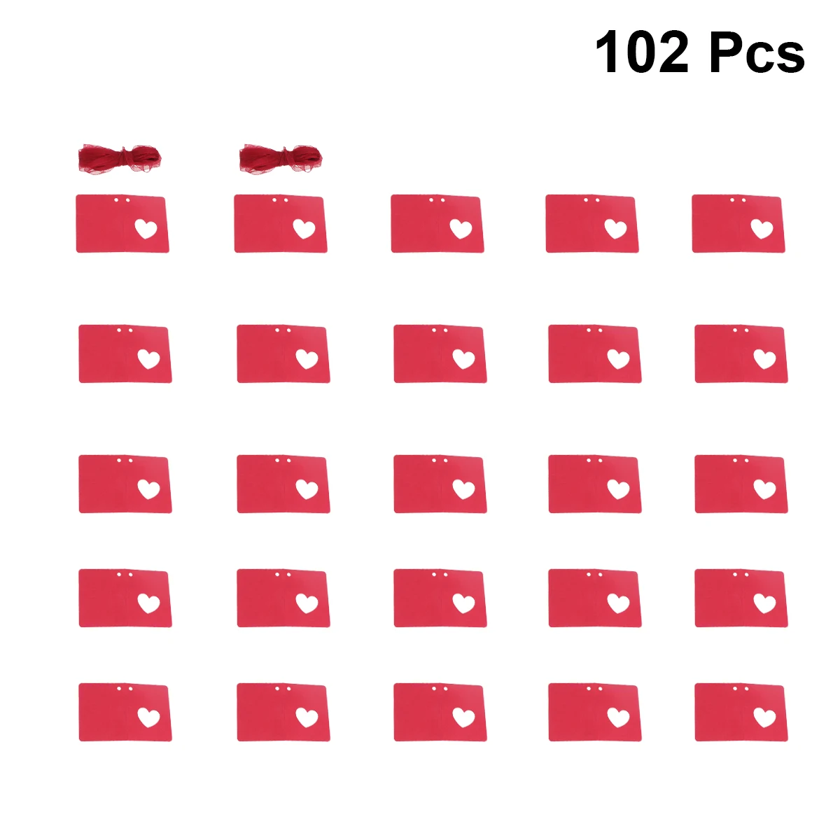 

50pcs Heart Shaped Tags Hollow Label for Wedding Birthday Red Rope Clothing Price Gift Cards Bookmarks Toppers