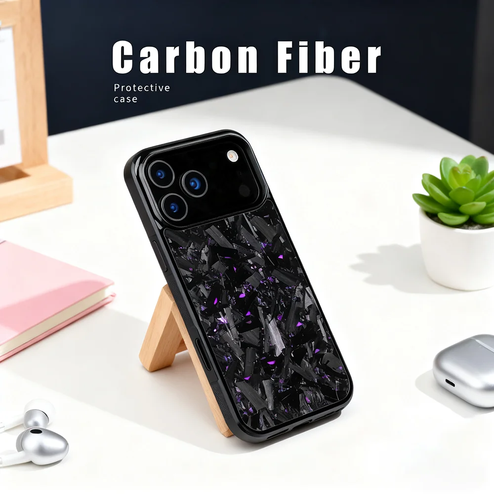 

Forged Carbon Fiber Case Shockproof Anti Fingerprint Magnetic Cover for 11 12 13 14 15 16 17 Air Pro Max