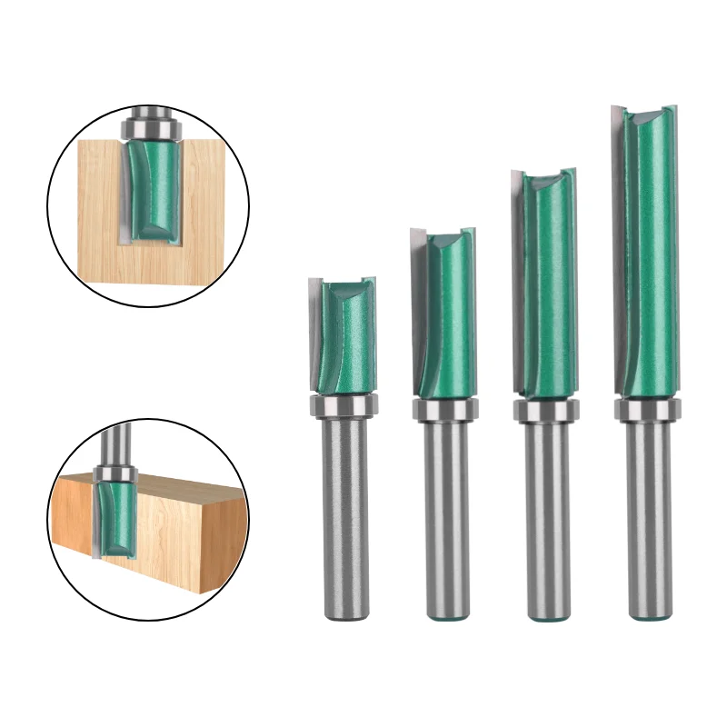 PTA 8MM Shank D12MM Pattern Bit Router Bit Woodworking Milling Cutter For Wood Bit Face Mill Carbide Cutter End Mill